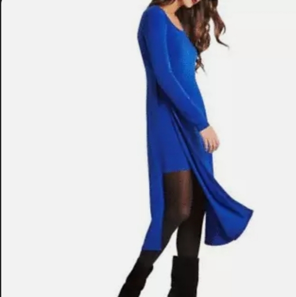 NWT - Price Firm - BCBGeneration Electric Blue Jersey Side-Slit Dress - Picture 1 of 6